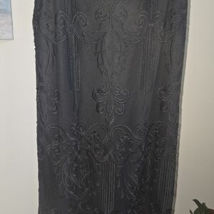 Preston & York Black Embroidered Pencil Skirt